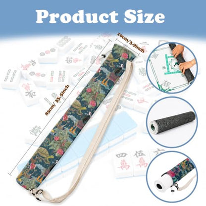 Exotic Jungle Forest Animal Mahjong Mat Bag with Adjustable Straps - color: Exotic Jungle Forest Animal