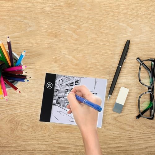 Tiiyee LED Light Board, A6 Tracing Light Box Small Copy Board Tracer Pad Slim Portable Flip Book Dimmable Artcraft Trace Light Pad Tablet for Drawing Painting Sketching Animation Streaming USB Powered