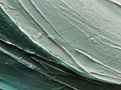 Art 30x60 inch Hand Painted Green and White Textured Oil Paintings Large Modern Abstract Canvas Art Home wall Decoration - color: Dn179