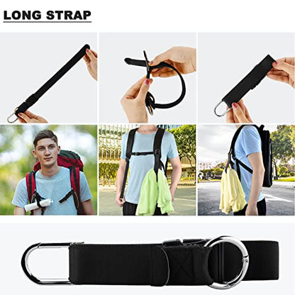 ZINZ Elastic Jacket Gripper Travel Strap with D-Ring Hooks and Buckle, Suitcase Straps Belts Travel Accessories, Makes Your Hands Free - color: Black