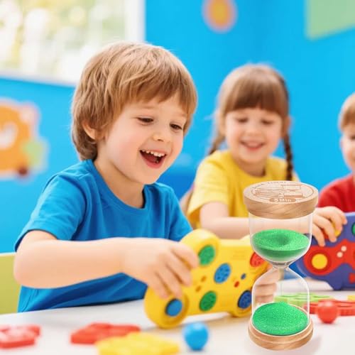 30 Second Sand Timer, Wooden Hourglass Sand Clock, Small Wood Green 30 Second Hour Glass, Sandglass for Brushing Teeth, Reloj De Arena, Classroom, Game, Kitchen, Home, Office - color: Green, size: 30 Sec