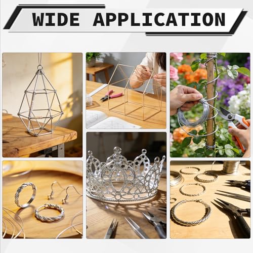 9 Gauge Aluminum Craft Wire, 100 Feet 3mm Bendable Metal Wire for Jewelry Making, Sculpting and Floral Design, Soft Armature Wire for DIY Crafts (Champagne) - size: 9 Gauge(3mm), style: Champagne