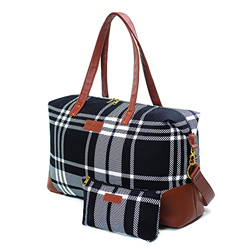 Jadyn Luna Women's Weekender Bag and Travel Duffel, Large 37 Liter Capacity - color: Plaid, size: Large