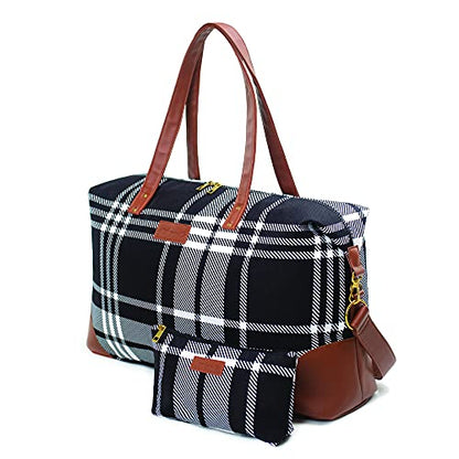 Jadyn Luna Women's Weekender Bag and Travel Duffel, Large 37 Liter Capacity - color: Plaid, size: Large