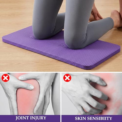 6 Pack Yoga Extra Knee Pads Cushion 23.6" x 11.8", 0.6inch (15mm) Thick Non Slip Exercise Mat by Protect Knee Pad for Wrist Hand Yard Yoga Pad Cushion for Floor Exercises Mat Accessory