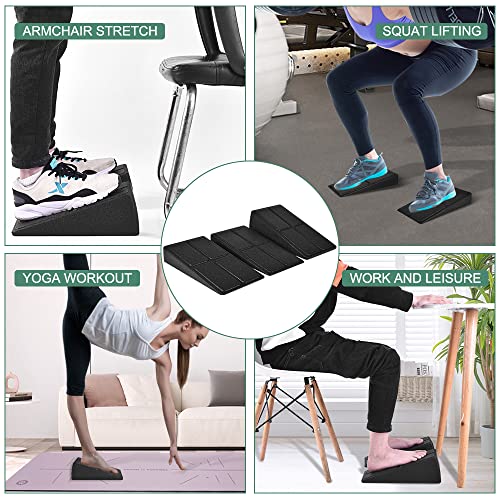 Slant Board 3 Pcs Squat Wedge for Calf Stretching - color: Black