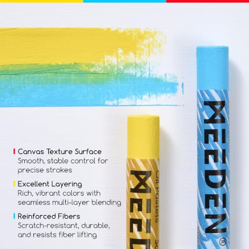 MEEDEN 144 Vibrant Color Soft Oil Pastels + 140lb/300gsm 9"x 12" Oil Pastel Paper for Artist Beginner Adult - Smooth Oil Pastel Crayons for Art Supplies, Painting, Drawing, Blending, Layering, Shading