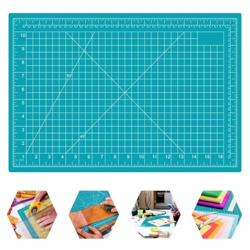 18"x12" Self Healing Cutting Mat, Sewing Mat for Crafts, Double Sided 5-Ply Table Cutting Board for Fabric Quilting Leather Modeling Hobby Project, Turquoise - color: Turquoise, size: 17.7"L x 11.8"W