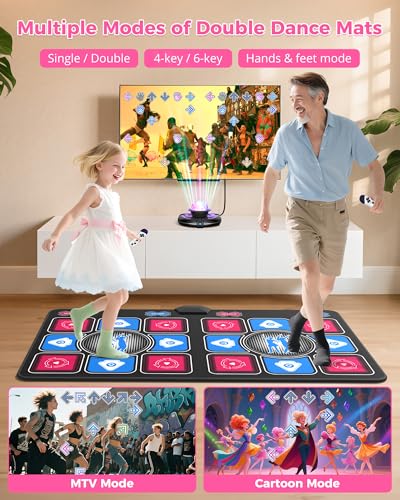 Electronic Dance Mat for Kids & Adults: 2 Player Interactive TV Video Game