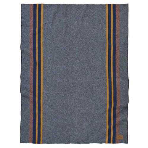 Pendleton Yakima Throw 54" x 66", Wool Cotton | Soft and Durable Wool Throw for Home and Travel - Lake - color: Lake