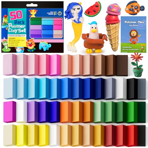 CiaraQ Polymer Clay Kit, Mini Modeling Clay Set | for Kids/Beginners/ Artist, 48 colors - color: 48 Colors