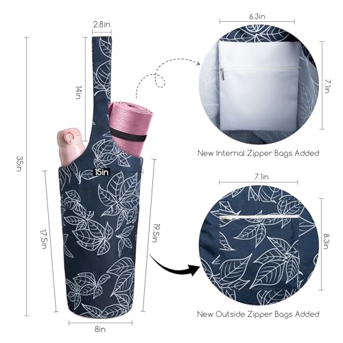 IwIeIaIrI Yoga Mat Bag for Women with Mat Carrier Large Size Pocket | Equipped with Storage Pocket, Polyester Material, Holds Yoga Essentials. Ideal Yoga Accessory Gift for Friends - color: Blue
