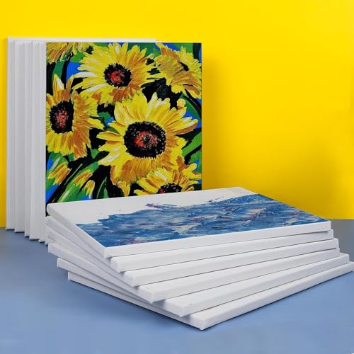 ESRICH Stretched Canvas for Painting 11x14 Inch, 36 Pack Blank Canvas -5/8 in Profile Primed Cotton White Canvases for Painting for Oil & Acrylic Paint - size: 11X14IN 36 Packs