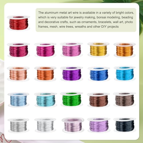 HARFINGTON 20 Gauge Aluminum Craft Wire 0.8mm 98.5ft Flexible Bendable Anodized Metal Jewelry Sculpting Wire for Jewelry Making Modelling Craft DIY, Green - color: Green, size: 30M x 0.8mm