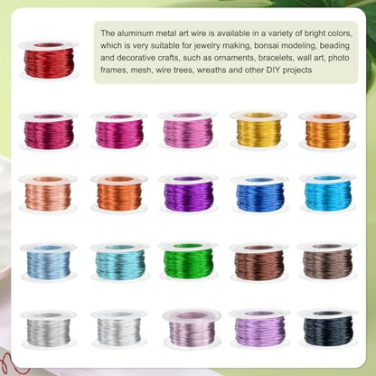 HARFINGTON 20 Gauge Aluminum Craft Wire 0.8mm 98.5ft Flexible Bendable Anodized Metal Jewelry Sculpting Wire for Jewelry Making Modelling Craft DIY, Gold Tone - color: Gold Tone, size: 30M x 0.8mm