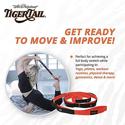 Tiger Tail Bundle: Stretchy Tiger 80” Stretch/Yoga Strap + Happy Muscles Book