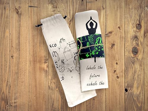 Yoga Mat Bag Cover -100% Cotton Lightweight,Washable Yoga Dust Bag With Adjustable Strap