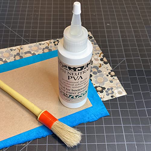 Archival PVA Glue Repairing Kit | Used for Bookbinding, Scrapbooking, Journaling, Craft Making, Includes Adhesive, Foam Brush, Bone Folder, Container