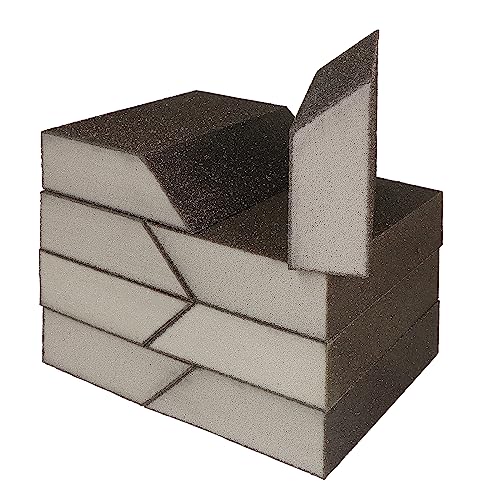 8pcs Angled Sanding Blocks Assortment Kit, Sponge Sand Block Washable and Reusable, Wet & Dry Sandpaper Block for Wood Metal Drywall and Furniture Paint - 60/80/100/120 Grit - size: 60/80/100/120 Girts