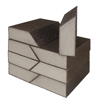8pcs Angled Sanding Blocks Assortment Kit, Sponge Sand Block Washable and Reusable, Wet & Dry Sandpaper Block for Wood Metal Drywall and Furniture Paint - 60/80/100/120 Grit - size: 60/80/100/120 Girts