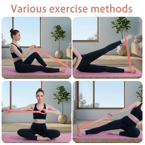 Figure 8 Resistance Bands with Non-Slip Handles for Arm Back & Shoulder 3PC - color: Pink