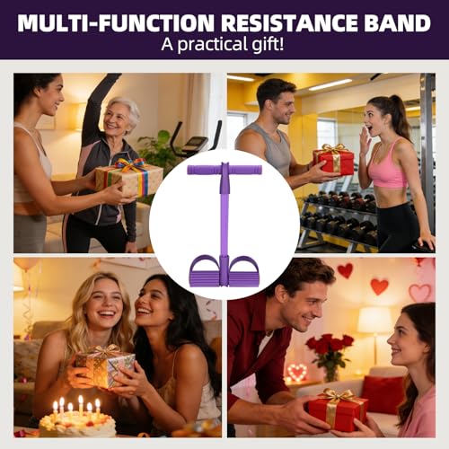 Resistance Bands with Handles 6 Tube Multifunction Tension Rope, Sit-Up Exercise Equipment with Foot Pedals and Handles，Pedal Resistance Band for Abdomen, Waist, Arm, Leg - color: Blue