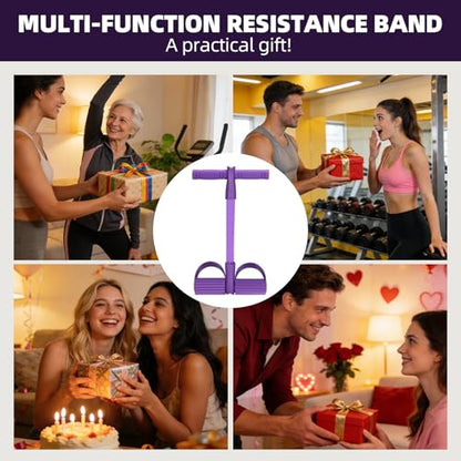 Resistance Bands with Handles 6 Tube Multifunction Tension Rope, Sit-Up Exercise Equipment with Foot Pedals and Handles，Pedal Resistance Band for Abdomen, Waist, Arm, Leg - color: Blue