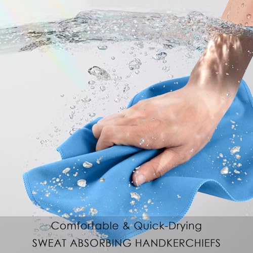 HOULIFE Sweat Absorbing Handkerchief for Men, Microfiber Quick-Dry Towels | Rags for Gym Sport Workout, Sweat Towel for Hand, Absorbency, Comfortable - color: Blue