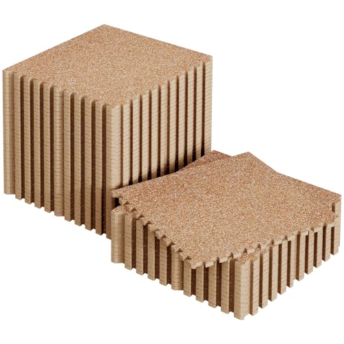 SUPERJARE 0.56'' Thick 192 Sq Ft Rubber Top Gym Flooring for Home Gym - color: Wood, size: 48 Tiles (192 Sq Ft)
