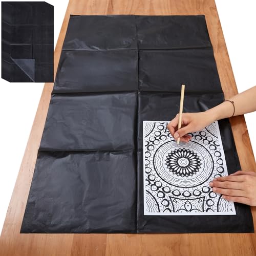 Dinifee 5 Sheets Large Carbon Paper for Tracing 20.3 x 36 Inch Graphite Transfer Paper Waxed Carbon Transfer Paper for Wood, Paper, Canvas, Woodworking Patterns, Fabric, Sketch Drawing, Black - size: 20.3 x 36 Inch