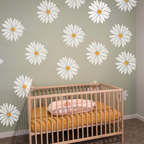 Large Flower Stencils for Walls 14inch Floral Stencils for Wood Fence | Reusable Rose Hibiscus Daisy Sunflower Stencil for Painting on Furniture Fabrics DIY Decor - style: Flowers