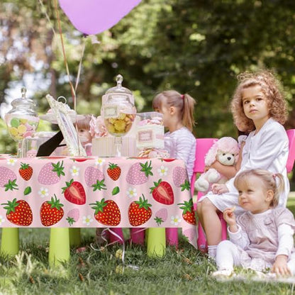 4 Pack Strawberry Tablecloth Strawberry Table Cloth Berry Party Table Cover Sweet One Birthday Party Tablecloth Berry Themed Decor 51 x 86 Inch Fruit Themed Indoor Outdoor Decorations