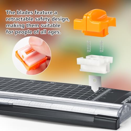 Small Paper Trimmer, Portable Paper Cutter for Label, Origami, Card, Photo, Coupon, Scrapbook, Cardstock, Laminated Paper, and Craft Project