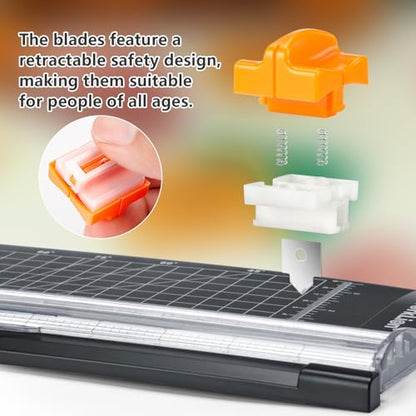 Small Paper Trimmer, Portable Paper Cutter for Label, Origami, Card, Photo, Coupon, Scrapbook, Cardstock, Laminated Paper, and Craft Project