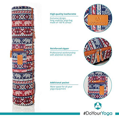 #DoYourYoga Full-Zip Exercise Yoga Mat Carry Bag with Multi-Functional Storage Pockets »Sunita« - color: Indian Elephant