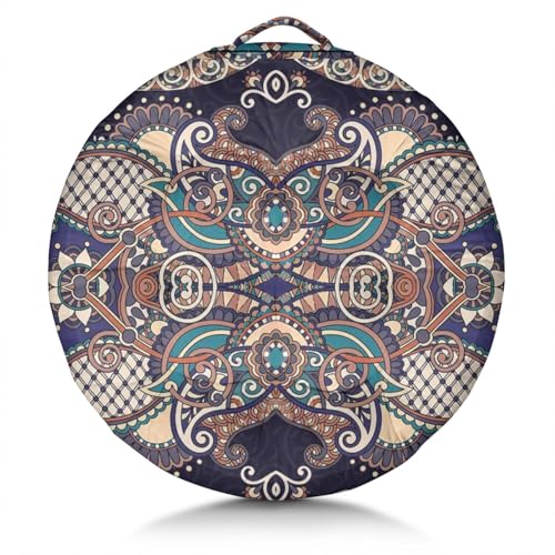 Meditation Cushion, Floor Pillows for Sitting, Meditation Pillow for Tatami Living Room, Yoga Sitting, Floor Pillow in Home & Outdoor, Memory Foam Added, 22x22 Inch - color: Ancient Totem, size: Round
