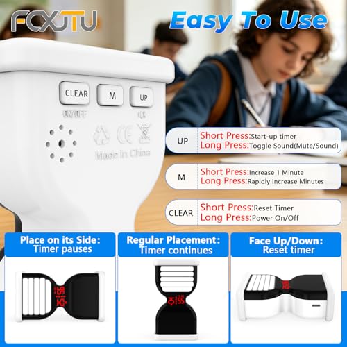 Digital Hourglass Timer for Productivity, Visual Countdown with Flight Flow - color: White