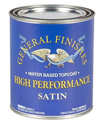 General Finishes High Performance Water Based Topcoat, 1 Quart, Satin - color: Satin, size: 1 Quart