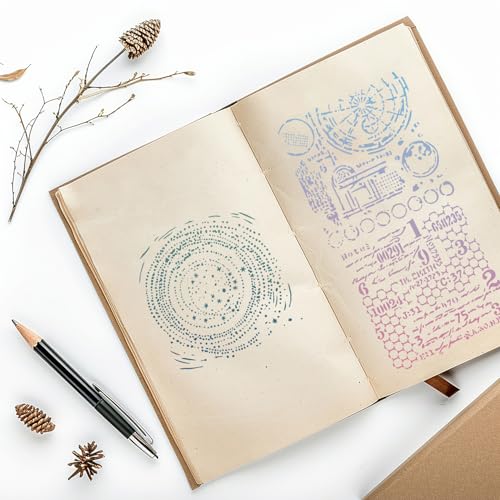 Texture Stencils for Painting Geometric Stencils for Mixed Media 6" | Cubist Layering Background Stencil for Painting on Wood Furniture Card Canvas Scrapbook - style: Cubist