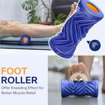 Sportneer 4 in 1 Pilates Foam Roller Muscle Relax Kit - color: Blue
