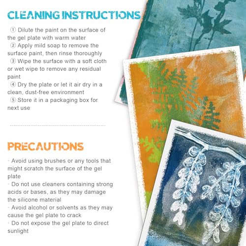 Vollence 8” X 10” Gel Printing Plate - Reusable Gel Monoprinting Plate for Press Art - size: 8" x 10"