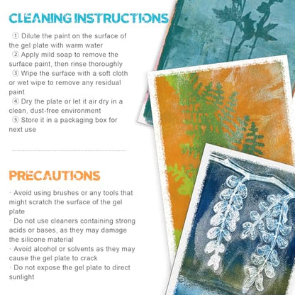 Vollence 8” X 10” Gel Printing Plate - Reusable Gel Monoprinting Plate for Press Art - size: 8" x 10"