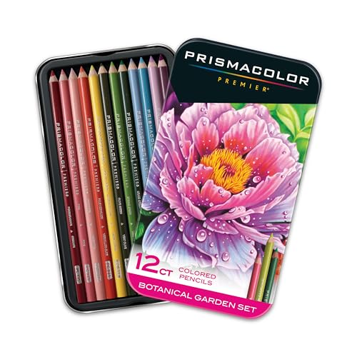 Prismacolor Premier Colored Pencils, Soft Core, Botanical Garden Set, 12 Count - Adult Coloring, Drawing, Creative, Art Supplies - size: 12 Count (Pack of 1)