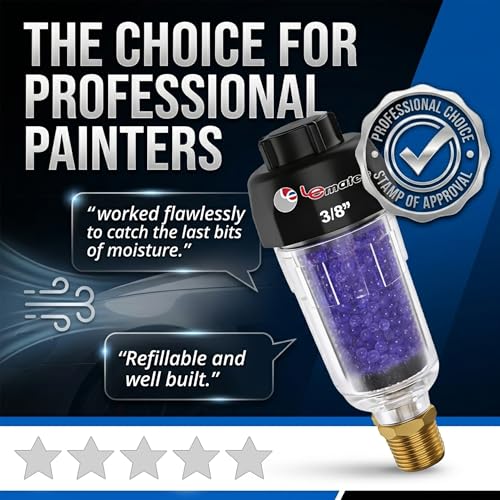 LE LEMATEC Compressed Air Dryer, Inline Desiccant Moisture Filter 3/8" - size: 3/8"