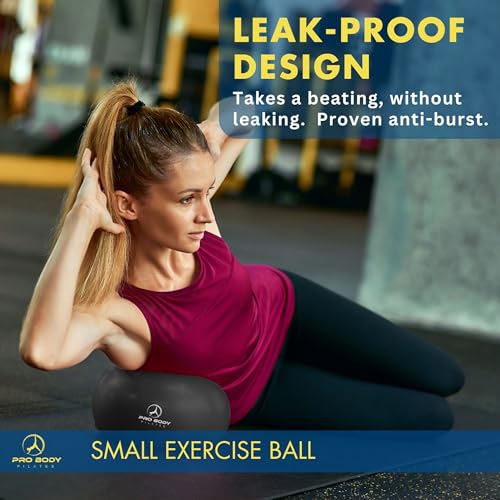 ProBody Pilates Ball Small with Pump - 9 Inch Small Exercise Ball - color: Black