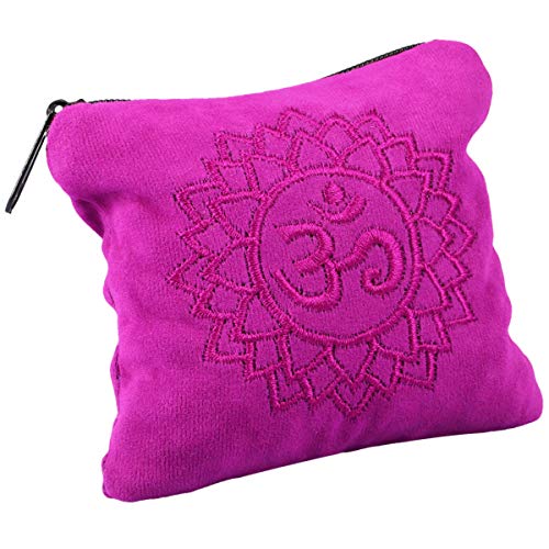 SUNYIK Natural Rock Quartz Tumbled Chips Stones with Crown Chakra Pillow | 0.5LB/230g Crushed Crystal Quartz Chips for 7 Chakra Healing Meditation Yoga Reiki Energy Balancing - color: White/Fuchsia -1