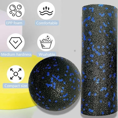Mini Foam Roller, High Density Massage Tool for Physical Therapy - color: Blue