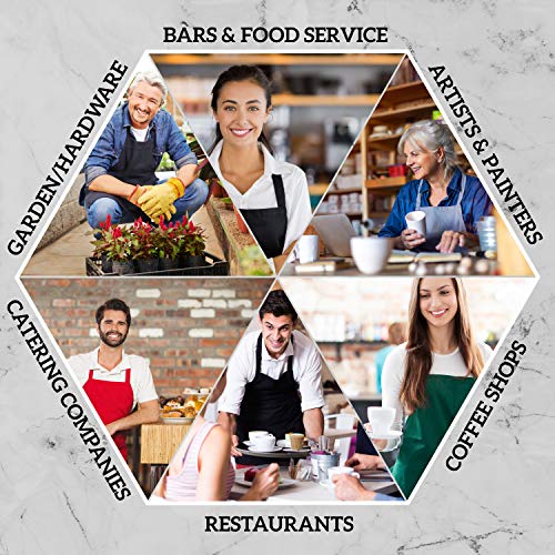 12 Pack Bib Apron - Unisex White Aprons, Machine Washable Aprons for Men and Women, Kitchen Cooking BBQ Aprons Bulk (Pack of 12, No Pockets, White) - color: White, size: 12 Pack