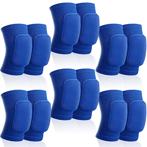 Yunsailing 6 Pairs Volleyball Knee Pads for Women Men, Soft Breathable Volleyball Tactical Knee Pads Workout Protector for Basketball Football Hockey Dance Running(M Size,Blue) - color: Blue, size: M Size