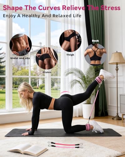 lucdnc Pilates Kit for Home 24 Pcs, 14" Circles & 8" Yoga Ball